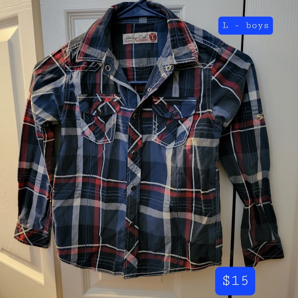 Boys long sleeve button up